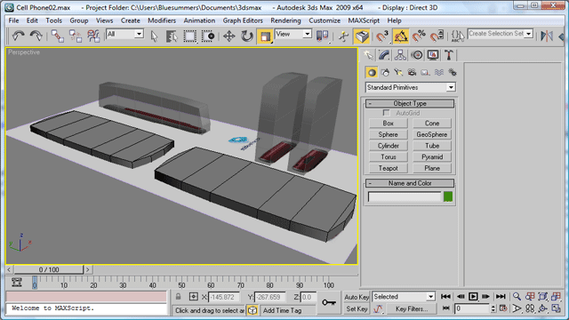 3dsMax Phone model profile Caption