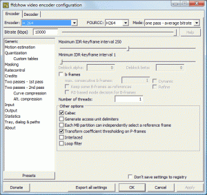 VirtualDub Compression Settings VirtualDub Compression Settings- Click to Enlarge